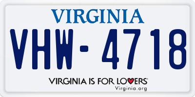 VA license plate VHW4718