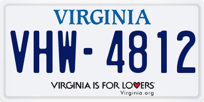 VA license plate VHW4812