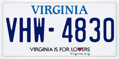 VA license plate VHW4830