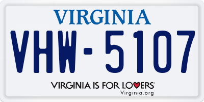 VA license plate VHW5107
