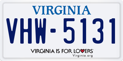 VA license plate VHW5131