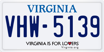 VA license plate VHW5139