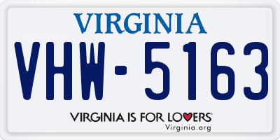 VA license plate VHW5163
