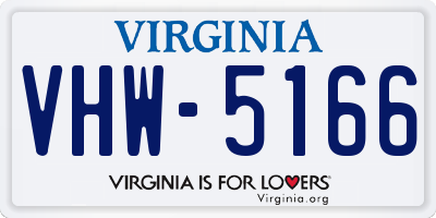 VA license plate VHW5166