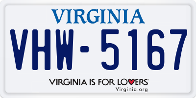 VA license plate VHW5167
