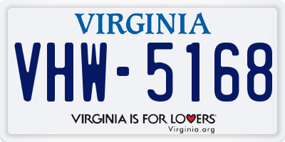 VA license plate VHW5168