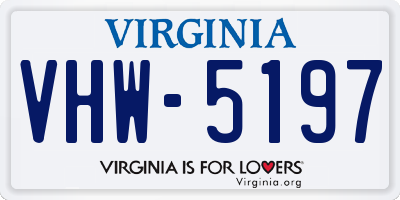 VA license plate VHW5197