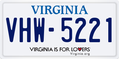 VA license plate VHW5221