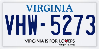 VA license plate VHW5273