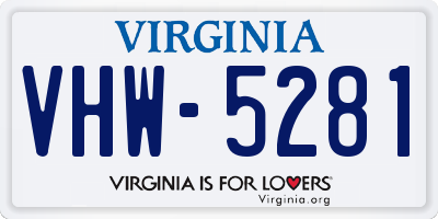 VA license plate VHW5281