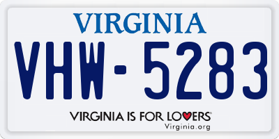 VA license plate VHW5283