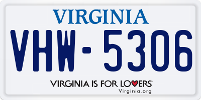 VA license plate VHW5306