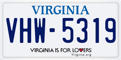 VA license plate VHW5319