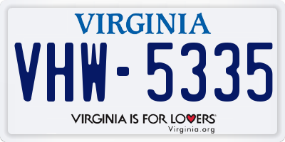 VA license plate VHW5335