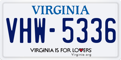 VA license plate VHW5336
