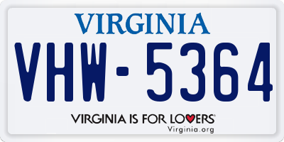 VA license plate VHW5364