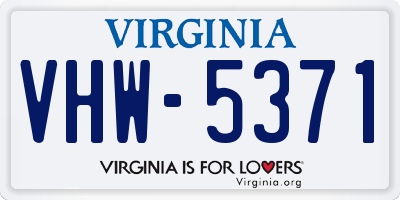 VA license plate VHW5371