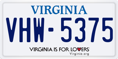 VA license plate VHW5375
