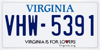 VA license plate VHW5391