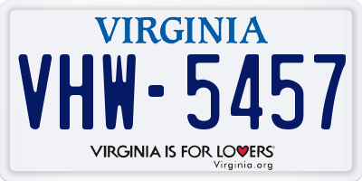 VA license plate VHW5457