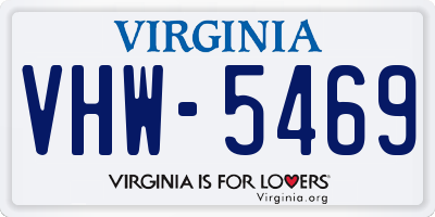 VA license plate VHW5469