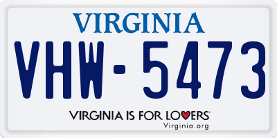 VA license plate VHW5473