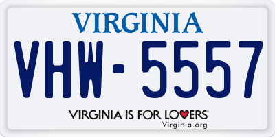 VA license plate VHW5557