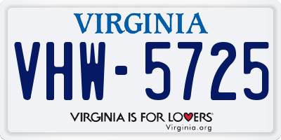 VA license plate VHW5725