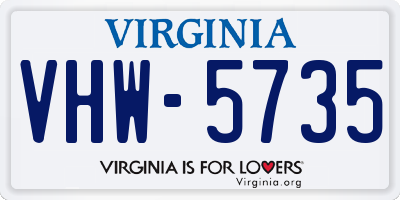 VA license plate VHW5735