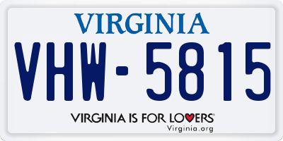 VA license plate VHW5815