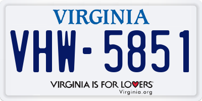 VA license plate VHW5851