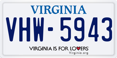 VA license plate VHW5943