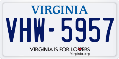 VA license plate VHW5957