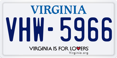 VA license plate VHW5966