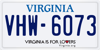 VA license plate VHW6073
