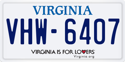 VA license plate VHW6407