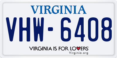 VA license plate VHW6408