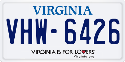 VA license plate VHW6426