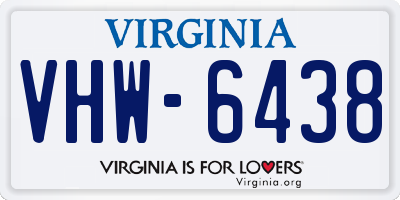 VA license plate VHW6438