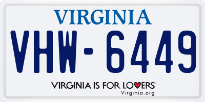 VA license plate VHW6449