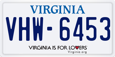 VA license plate VHW6453