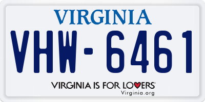 VA license plate VHW6461