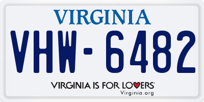 VA license plate VHW6482