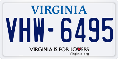 VA license plate VHW6495