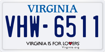 VA license plate VHW6511