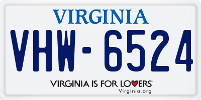 VA license plate VHW6524