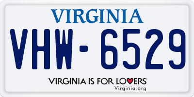 VA license plate VHW6529