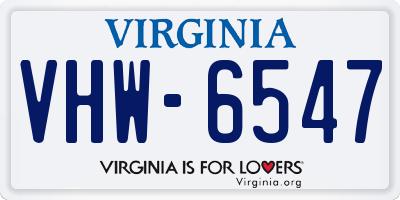 VA license plate VHW6547