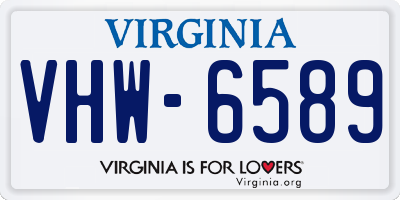 VA license plate VHW6589