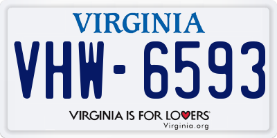 VA license plate VHW6593